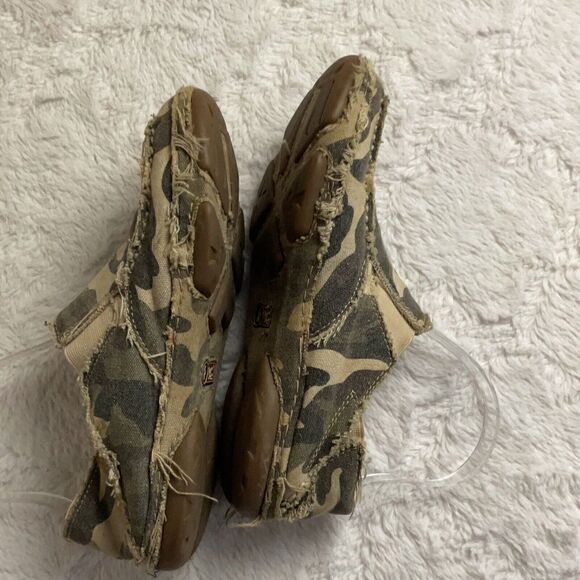 Tony Lama Canvas 3R Casual Slip On Shoes Mens Size 7 D Camo Distressed Edge - Picture 4 of 9